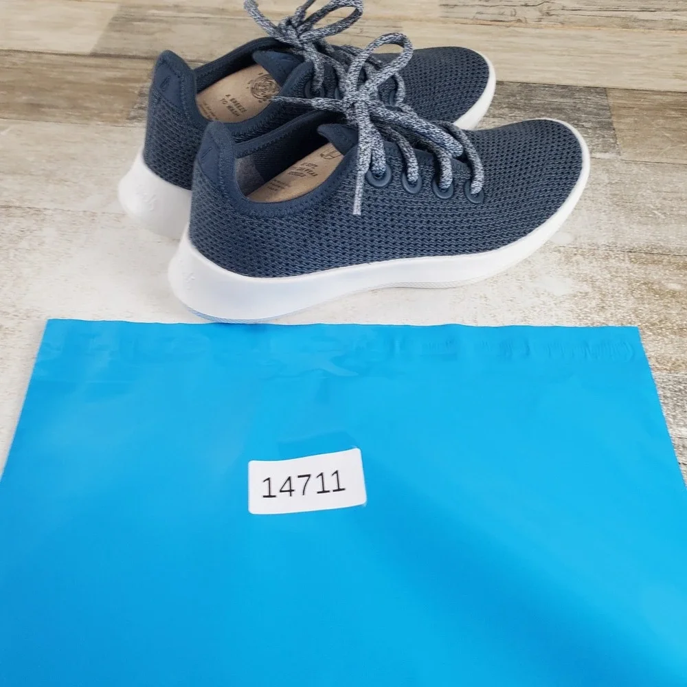 Allbirds Tree Runner Womens Shoes Sz 5 Running Kauri Navy Knit Lace Up Sneakers